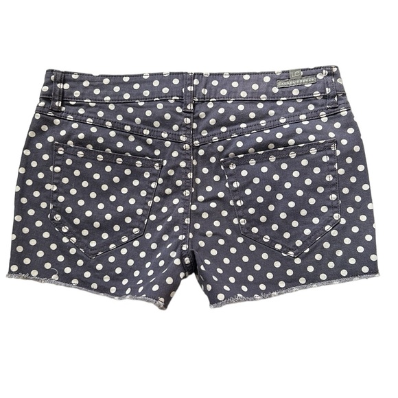 Lauren Conrad Blue and White Polka Dot Jean Shorts Frayed Hem 4 - Picture 4 of 12